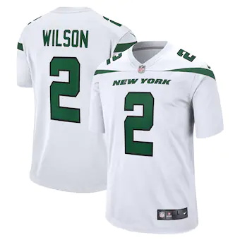 mens nike zach wilson white new york jets white game jersey